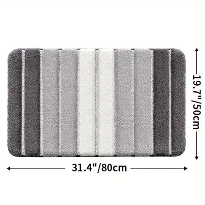 Lumiere Striped Absorbent Bath Mat
