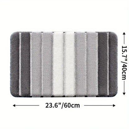 Lumiere Striped Absorbent Bath Mat