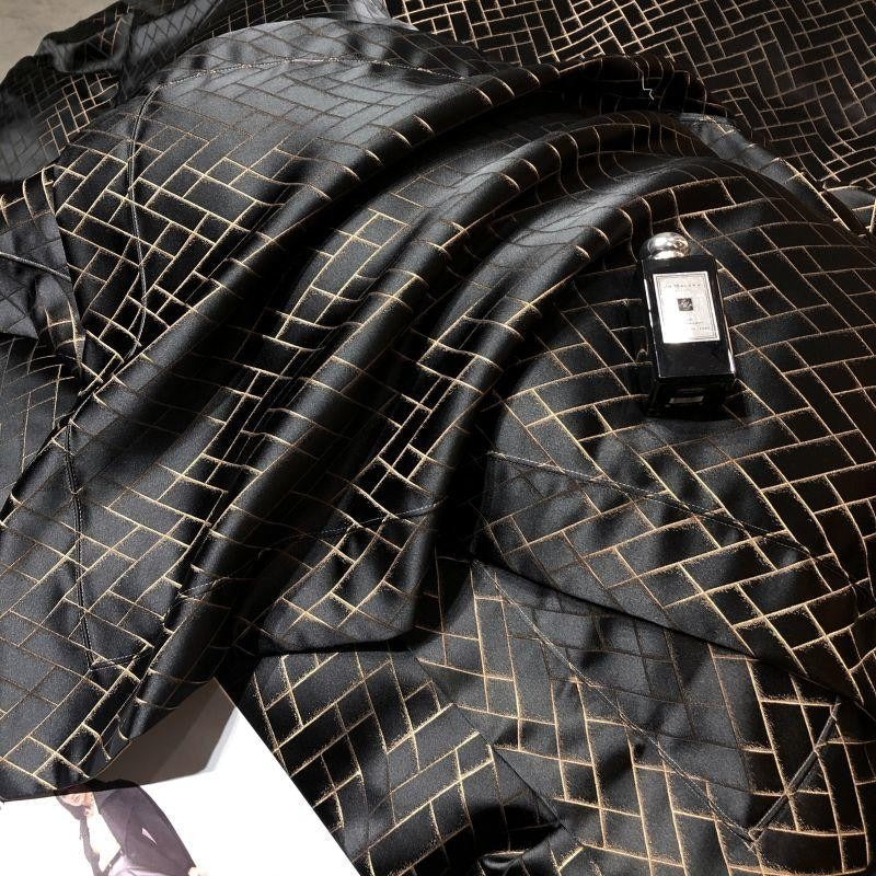 Talia Black Gold Cotton Satin Duvet Cover Set Duvet Cover Set - Venetto Design Venettodesign.com