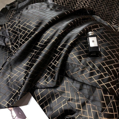 Talia Black Gold Cotton Satin Duvet Cover Set Duvet Cover Set - Venetto Design Venettodesign.com