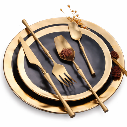 Venice Gold Flatware Set 24‑piece elegant cutlery
