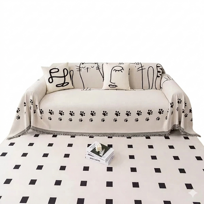 Nordic Cat Paw Chenille Sofa Cover