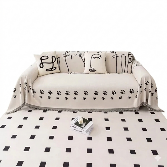 Nordic Cat Paw Chenille Sofa Cover