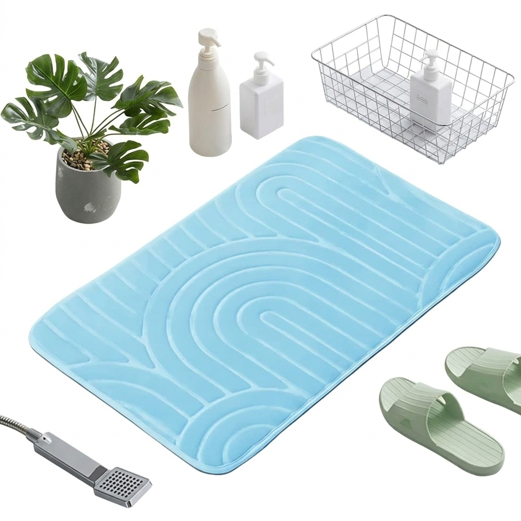 Cashmere Bath Mat with Concentric Arch Design