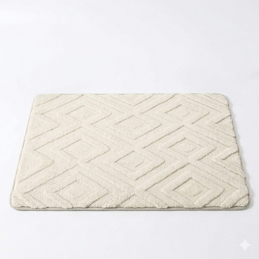 Jacquard Diamond-Pattern Bath Mat