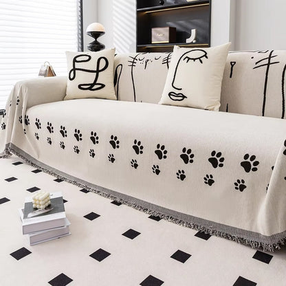 Nordic Cat Paw Chenille Sofa Cover